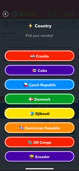 bitlife country