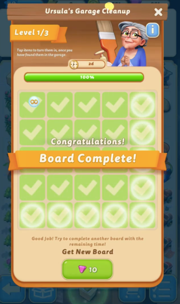 level 1 board complete merge mansion