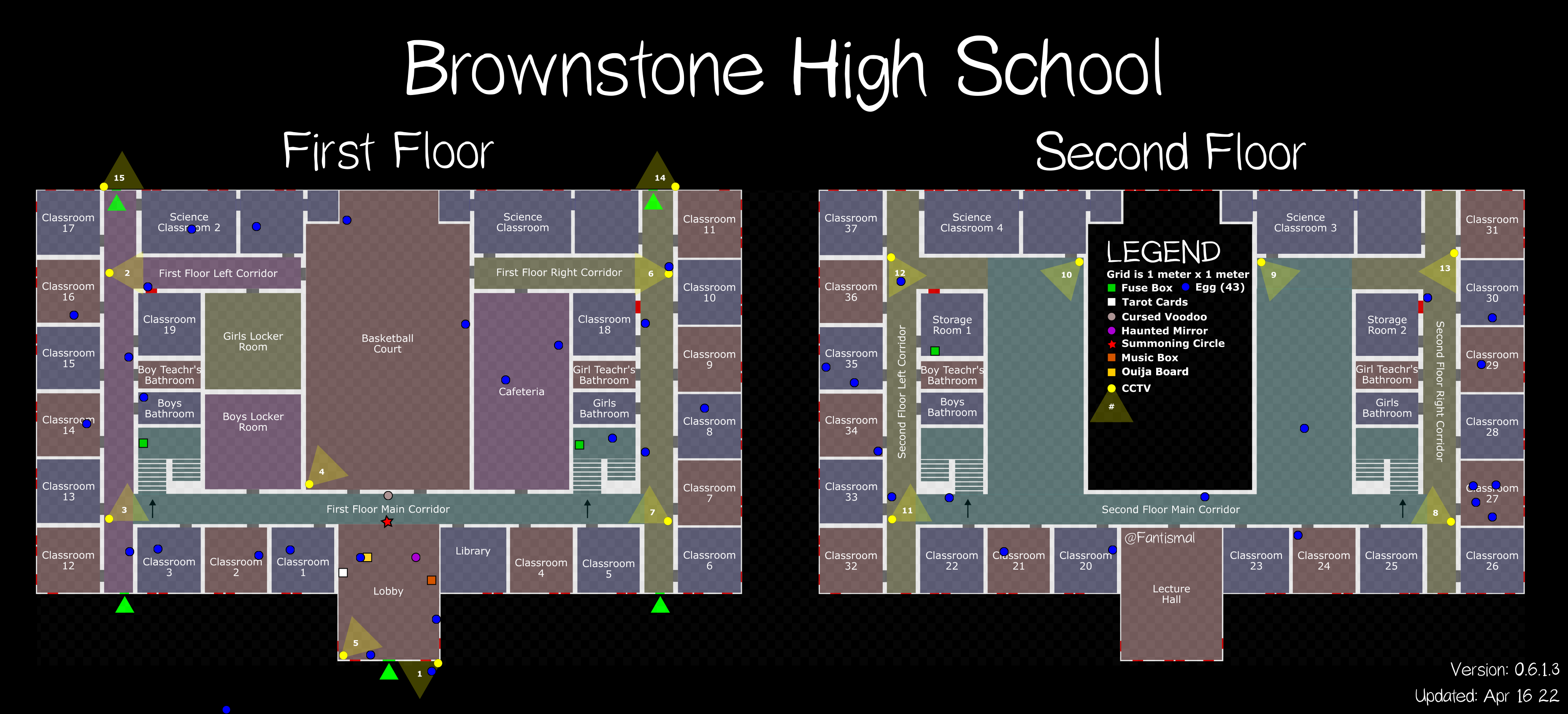 brownstone high school phasmaphobia map cursed objects 