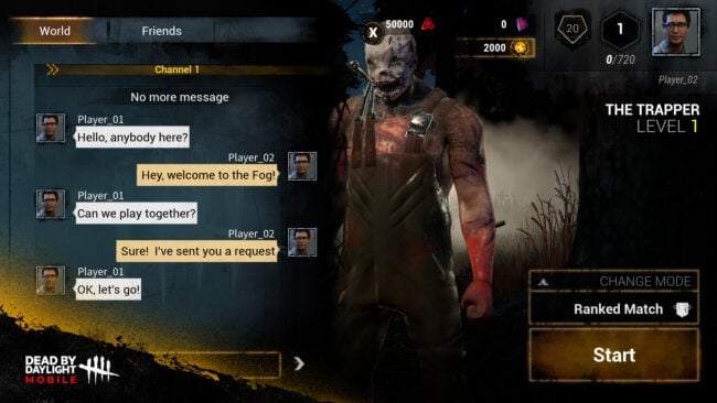 dead by daylight mobile chat