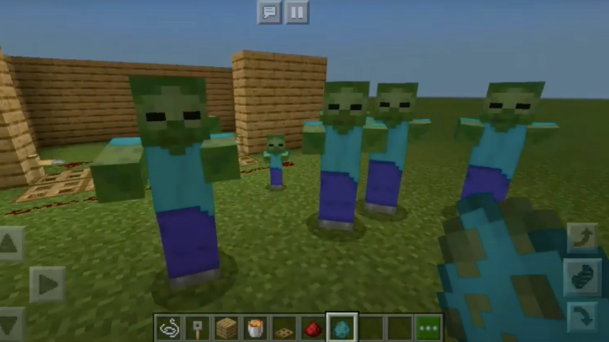 A group of zombies in Minecraft.