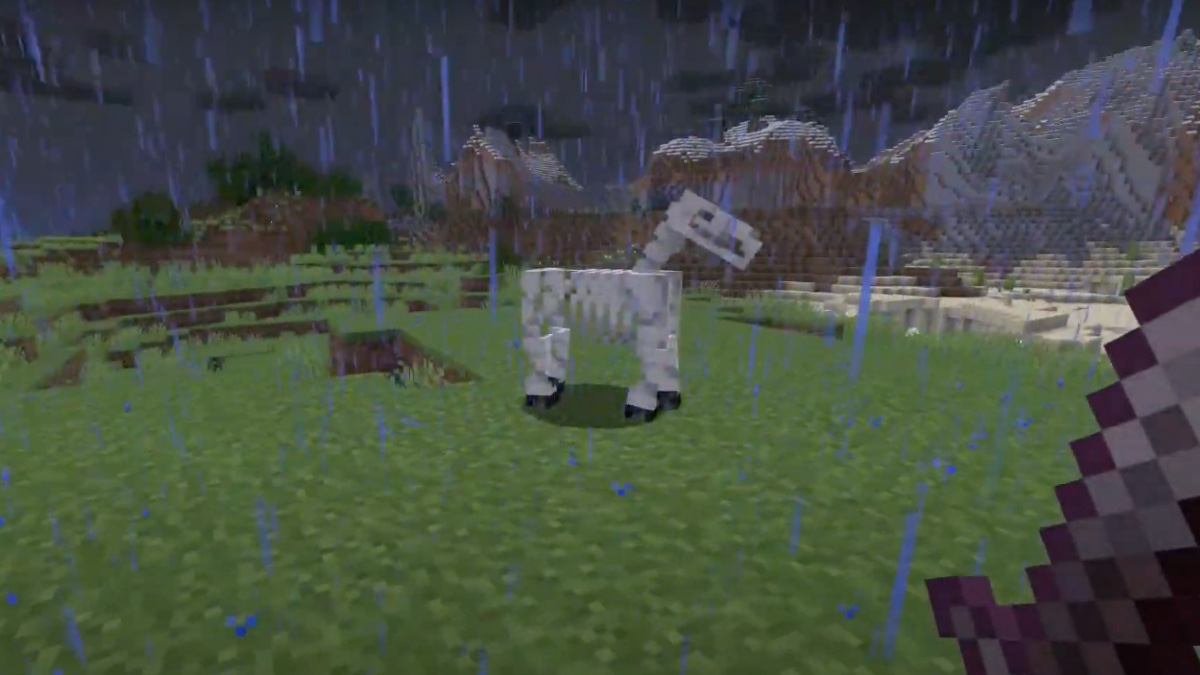 A skeleton horse in Minecraft.