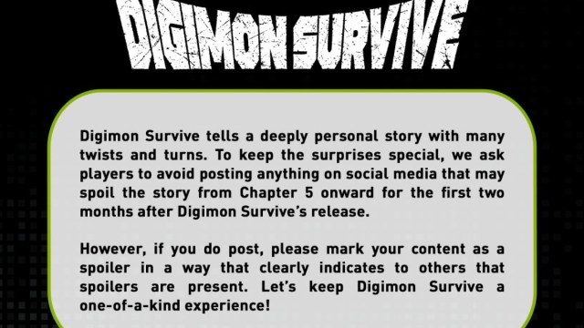 How to tag spoilers for Digimon Survive. 