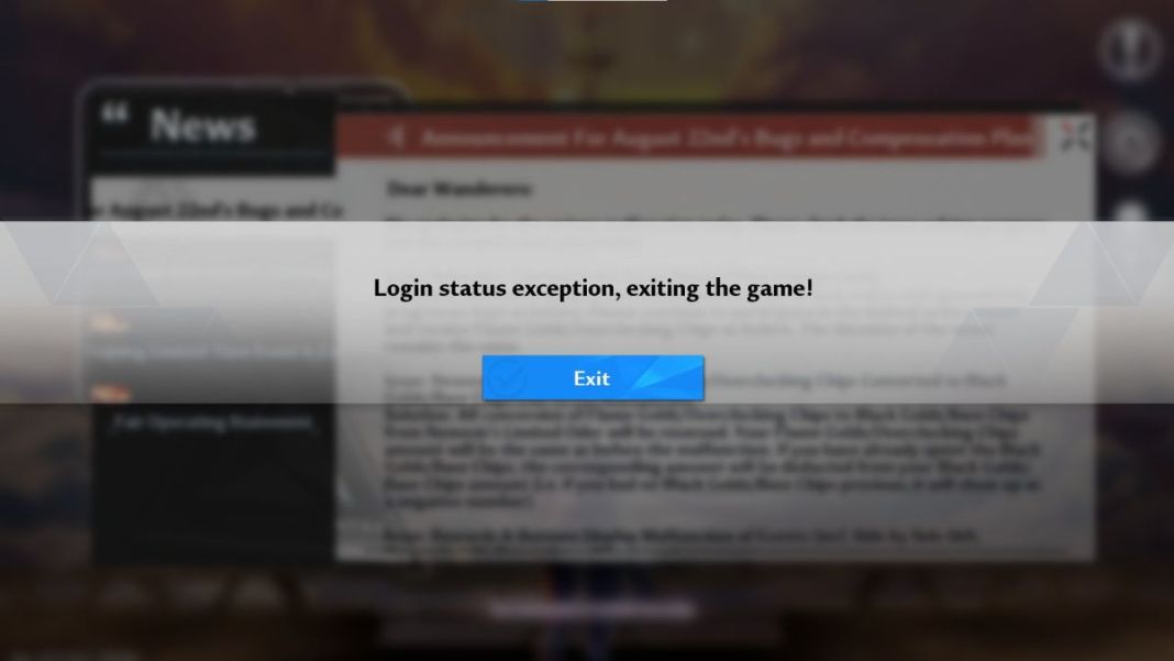 Tower of Fantasy Login Status Exception Error Fix