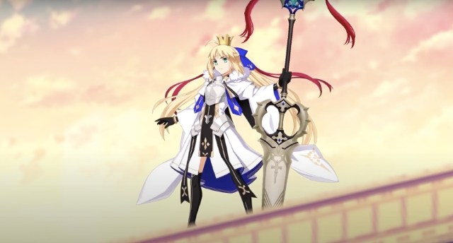 castoria standing on a castle in fate grand order