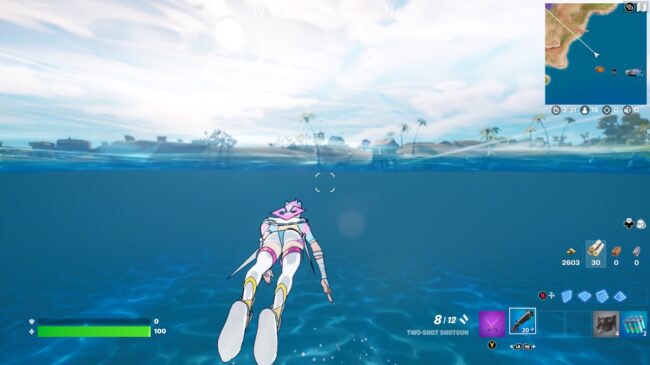 jumping while swimming in fortnite
