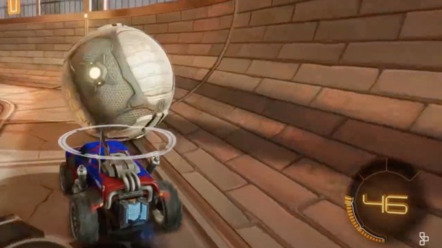 Playing a Rocket League match.