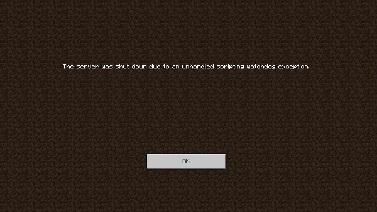 Touch Exception Minecraft: How to Fix “Server was shut down due to unhandled scripting ...