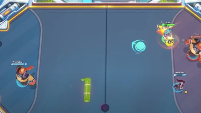 Playing a match in Omega Strikers.