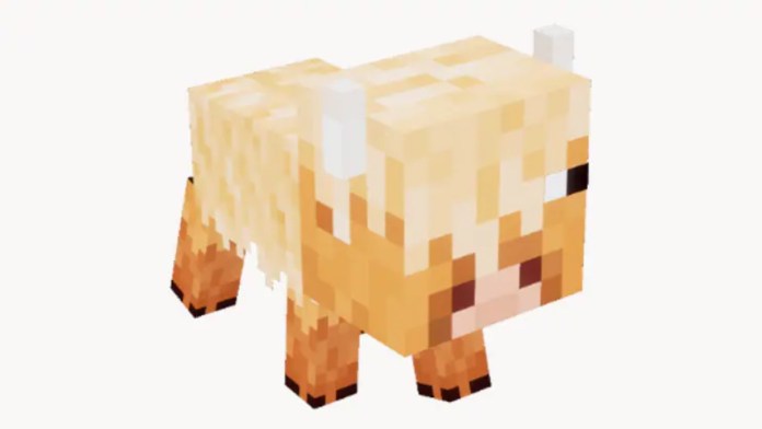 A wooly cow from Minecraft Dungeons.