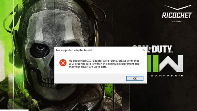 How To Fix “No Supported DXGI Adapter Were Found” Error In COD: MW2