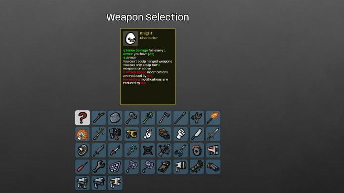 All Starting Weapons