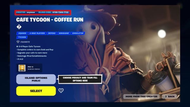 Cafe Tycoon - Coffee Run map code.