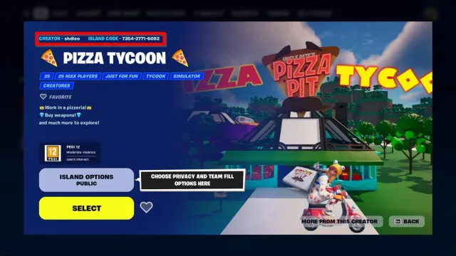 Pizza Tycoon map code.