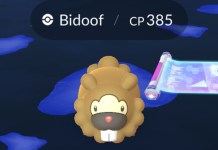 bidoof from pokemon with an elite charged tm
