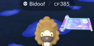 bidoof from pokemon with an elite charged tm