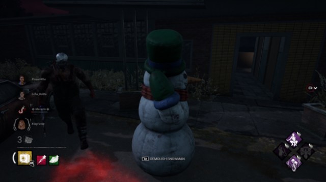 dead by daylight snowman hiding from killer