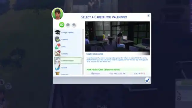 Game developer career mod in Sims 4
