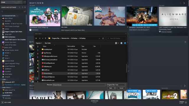 Adding a Non-Steam Game (EA Launcher) to Steam