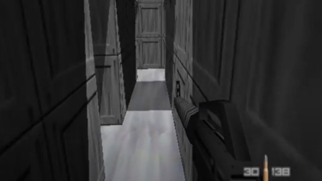 battling through the aztec level in goldeneye