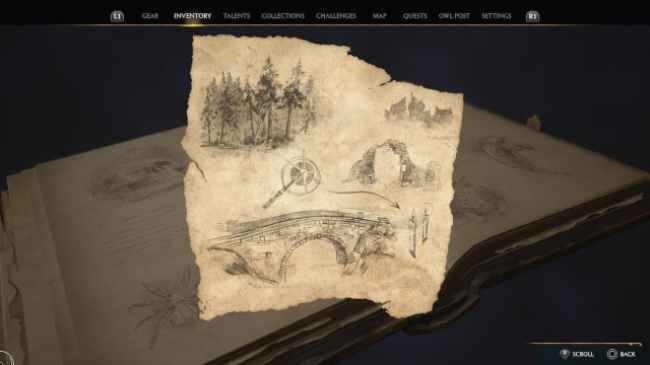 Map with Floating Candles Hogwarts Legacy