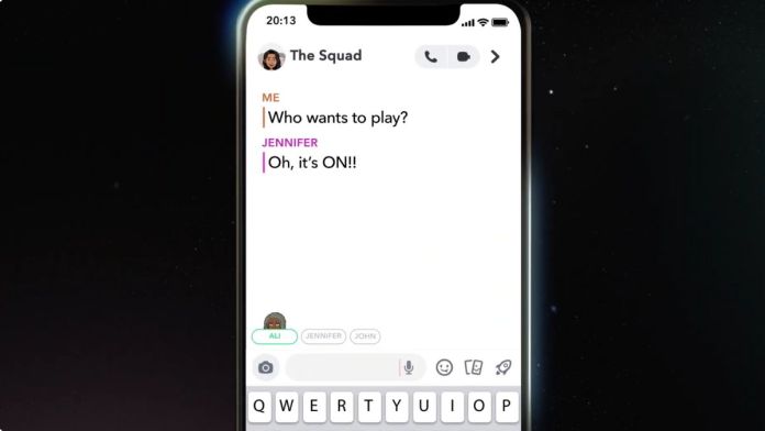 Snapchat game chat