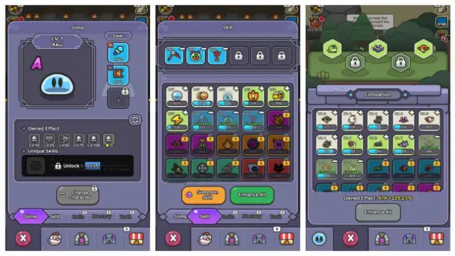 Legend of Slime skills, gear, and companions