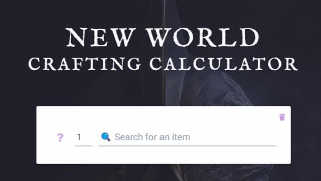 How to Use the New World Crafting Calculator