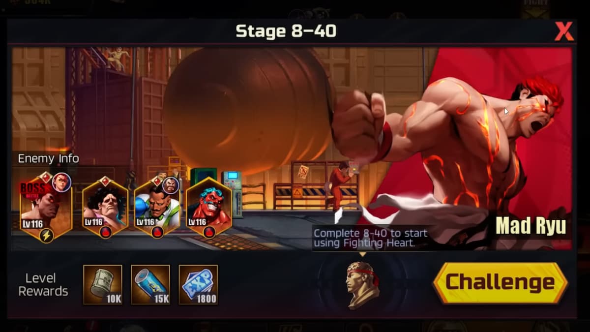 Stage 8-40 in Street Fighter: Duel