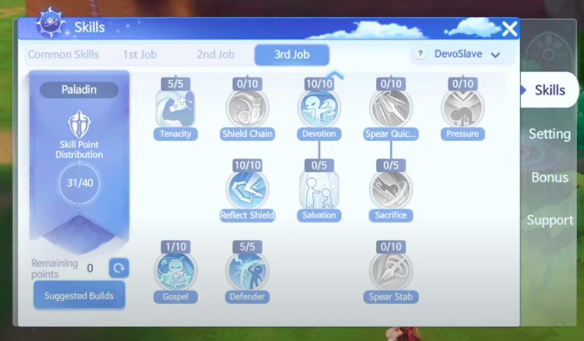 Best Paladin Skill Build in Ragnarok Origin Touch, Tap, Play
