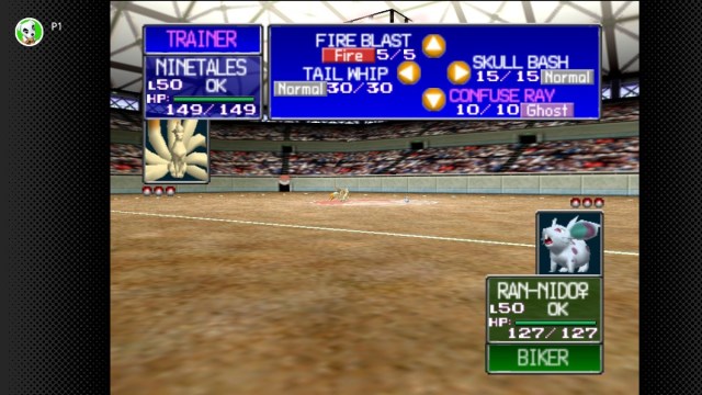 Ninetales's attacks in Pokemon Stadium.