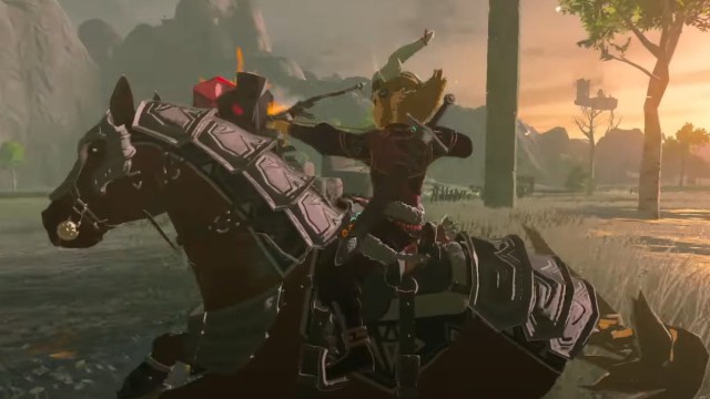 Link on a horse in Tears of the Kingdom