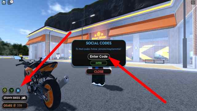 how to redeem codes in Motorcycle Mayhem