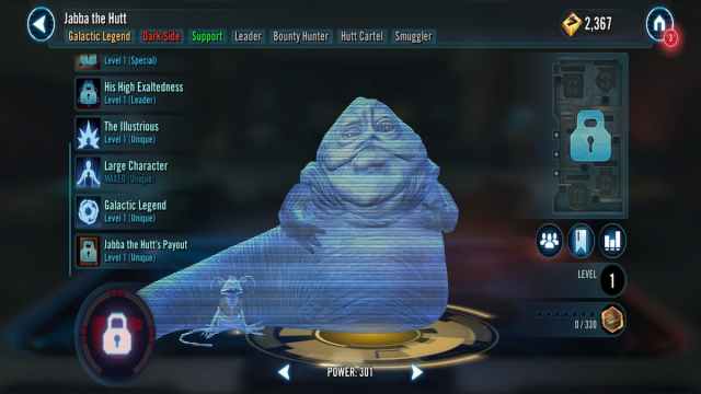 Jabba the Hutt in Star Wars: Galaxy of Heroes
