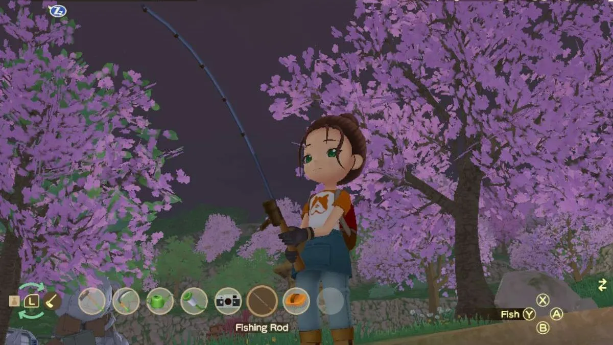 fishing at the pond in story of seasons