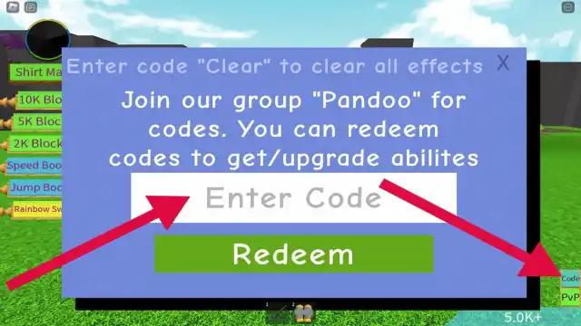 How to redeem codes in First 3 Player Tycoon in Roblox
