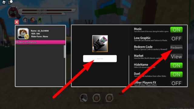 How to redeem codes in Roblox Rider World