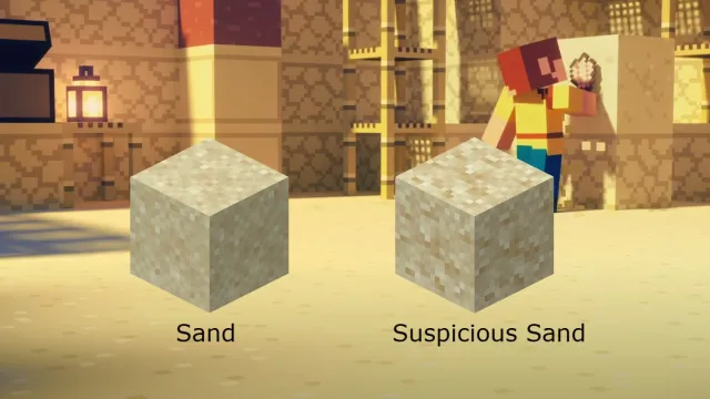 Sand blocks in Minecraft.