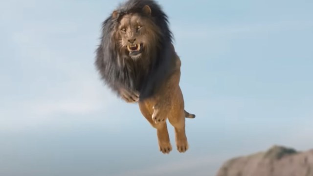 a lion jumping in beast lord