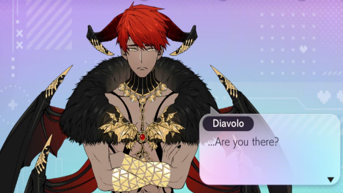 Diavolo on the home screen in Obey Me! Nightbringer