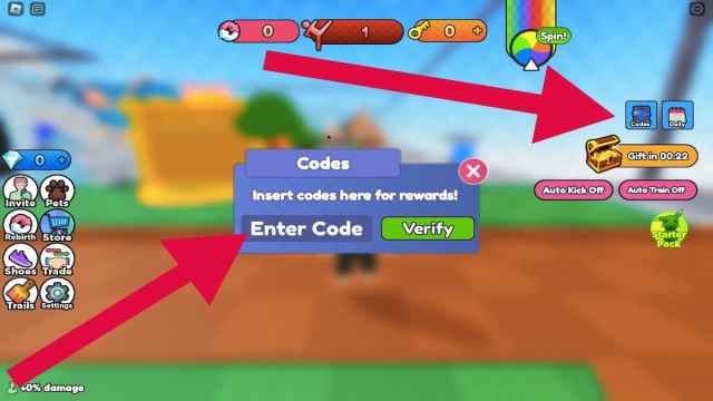 All active Kick Door Simulator codes for free gems and spins