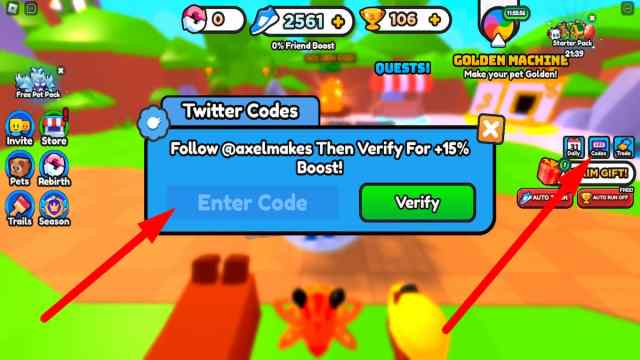 How to redeem codes in Roblox Race Simulator