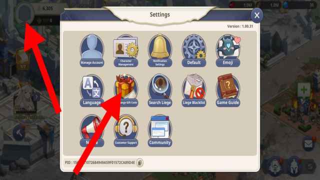 How to redeem codes on Android in Grand Cross: Age of Titan