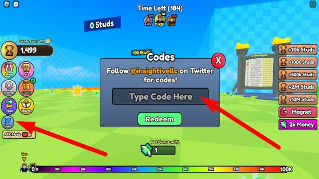 How to redeem codes in Roblox Money Race