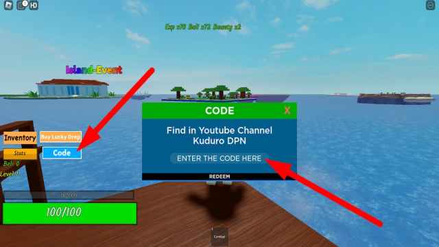How to redeem codes Roblox Rock Fruit