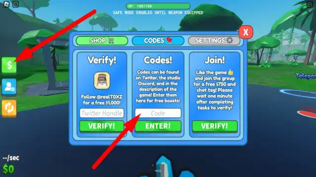 How to redeem codes in War Age Tycoon