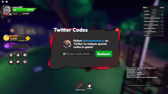 Roblox Anime Dungeons codes - how to redeem