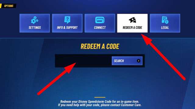 How to redeem codes in Disney Speedstorm