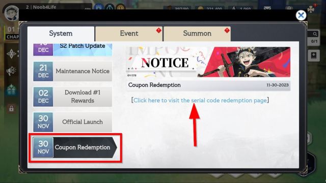 How To Redeem Codes In Black Clover Mobile