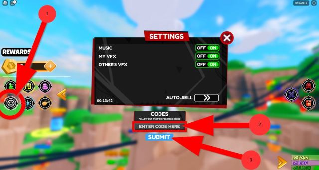 How to redeem codes in Roblox Anime Army Simulator Codes